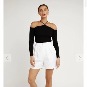 Dissh Asher white linen bermuda shorts